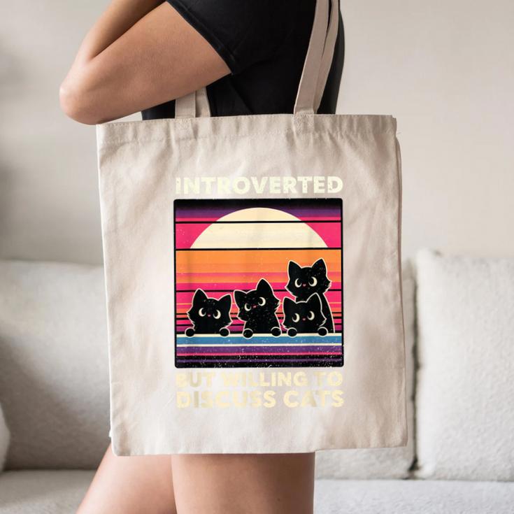 Unique Art For Introverted Cat Fans -Adults Cat Humorous Introvert Small Canvas Tote Bag