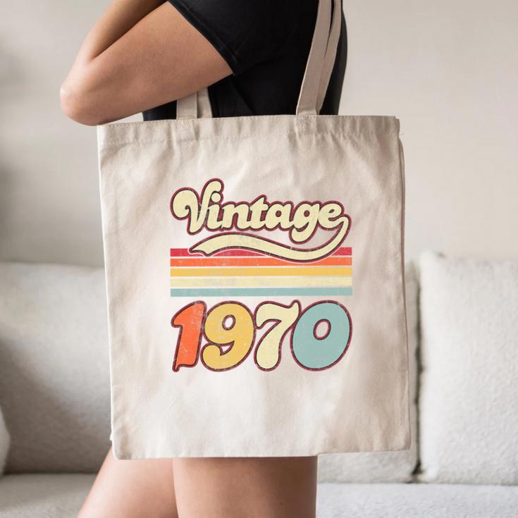 Vintage 1970 Birthday Retro Style 70's Born Nostalgia Outfit Premium Tri-Blend Canvas Tote Bag
