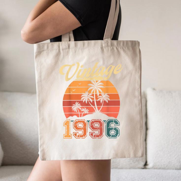 Vintage 1996 Retro Sunset Nostalgia 90s 30th Birthday Canvas Tote Bag Vintage 1996 Retro Sunset Nostalgia 90s 30th Birthday Canvas Tote Bag