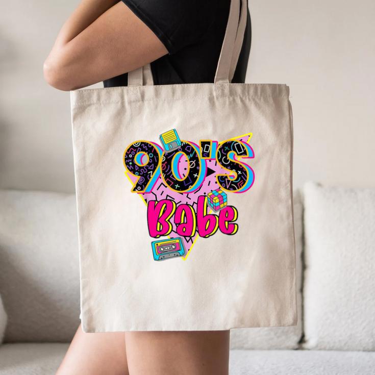 Vintage 90's Babe Party Back To 90s Cassette Nostalgia Canvas Tote Bag Vintage 90's Babe Party Back To 90s Cassette Nostalgia Canvas Tote Bag