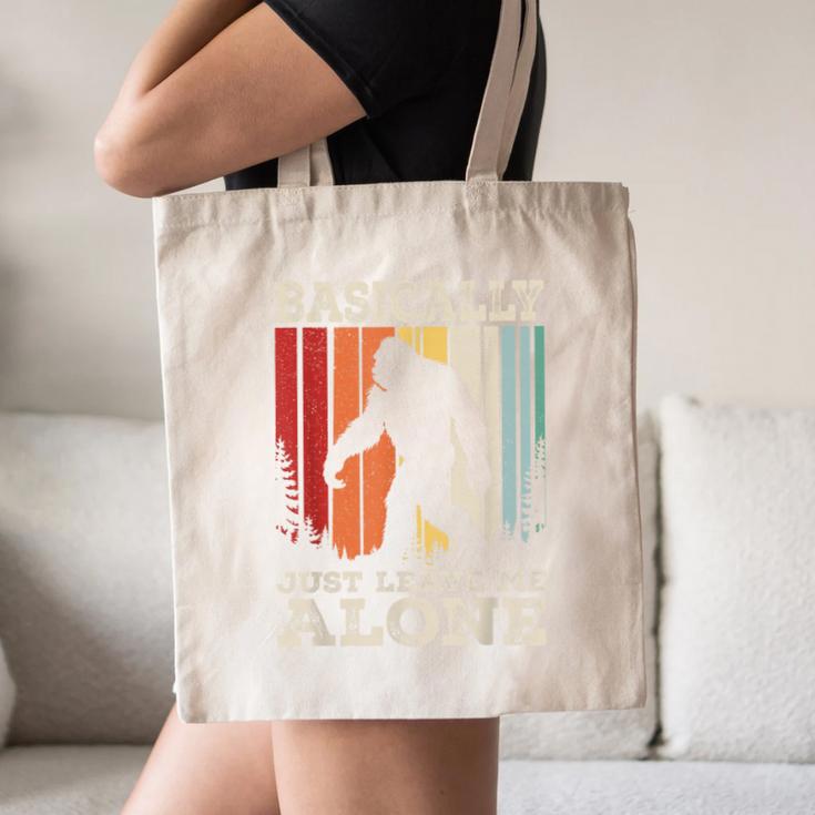 Vintage Basically Just Leave Me Alone Bigfoot Introverts Canvas Tote Bag Vintage Basically Just Leave Me Alone Bigfoot Introverts Canvas Tote Bag