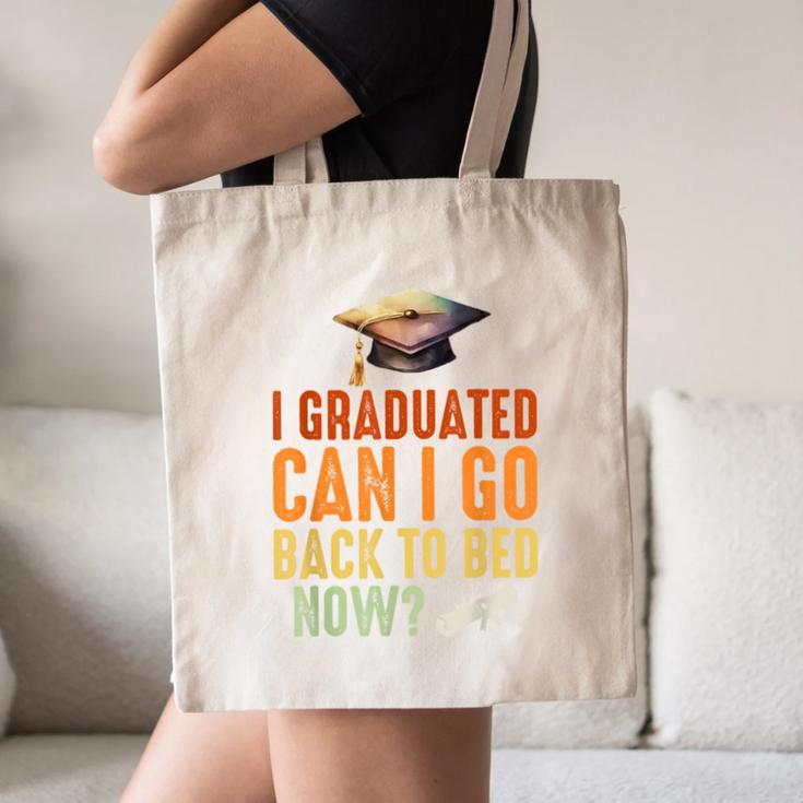 Vintage I Graduated Can I Go Back To Bed Now Graduation Canvas Tote Bag