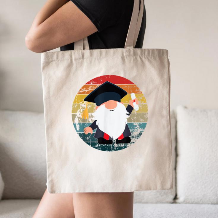 Vintage Graduation Gnome Canvas Tote Bag