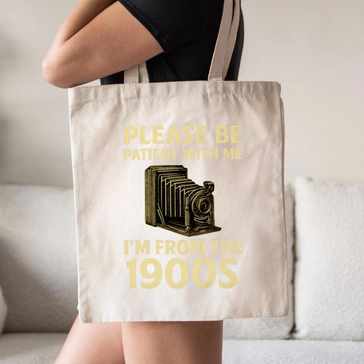 Vintage Please Be Patient With Me I'm From The 1900s Camera Premium Canvas Tote Bag Vintage Please Be Patient With Me I'm From The 1900s Camera Premium Canvas Tote Bag