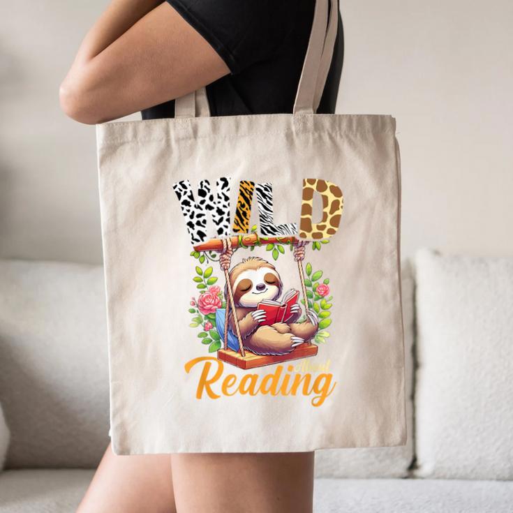 Wild About Reading Books Reader Lover Funny Teacher Animals For Men Women Kids Canvas Tote Bag