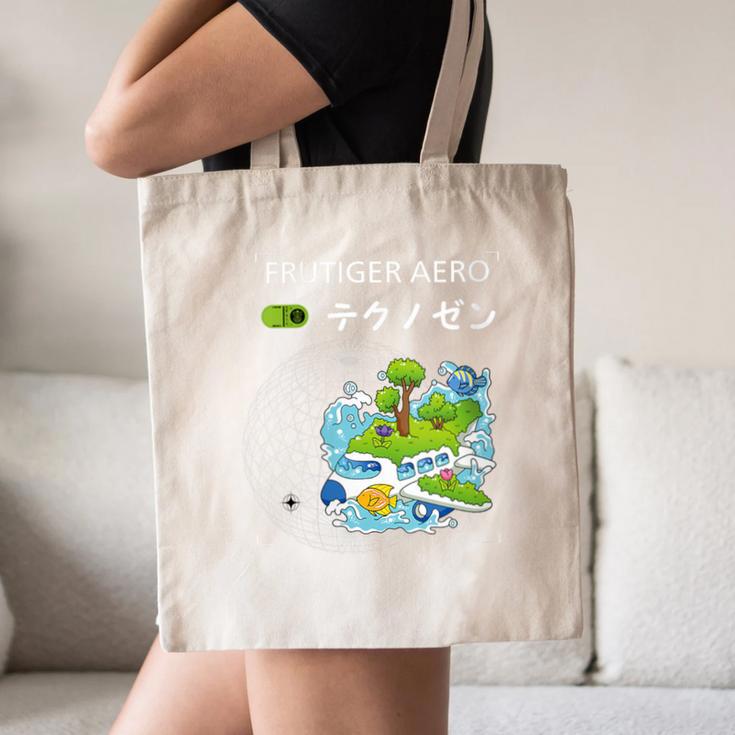 Women's Frutiger Aero Y2K Fashion Trends Statement Piece Tech Orbite Canvas Tote Bag