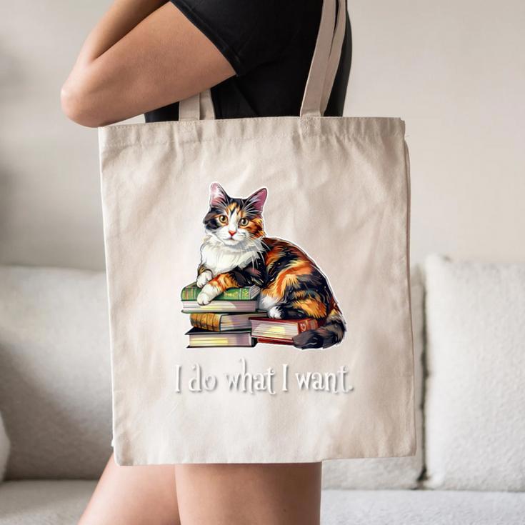 Womens Girls Books I Do What I Want Calico Cat Lover Canvas Tote Bag Womens Girls Books I Do What I Want Calico Cat Lover Canvas Tote Bag