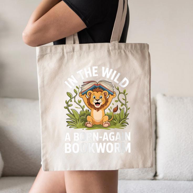 Women's Wild About Reading Book Reader Lion Zoo Animals Kids Canvas Tote Bag