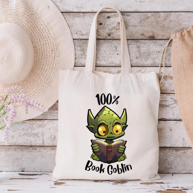 100 Book Goblin Cute Book Reader And Library Lover Canvas Tote Bag