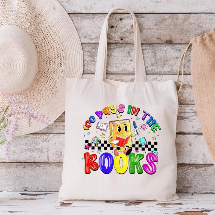 100 Days In The Book Fun 100 Days Of School Boy Girl Teacher Canvas Tote Bag 100 Days In The Book Fun 100 Days Of School Boy Girl Teacher Canvas Tote Bag