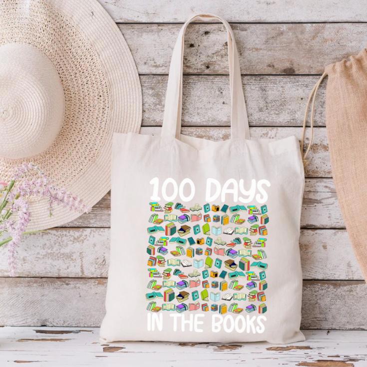 100 Days In The Books English Reading Teacher 100th Day Kids Canvas Tote Bag 100 Days In The Books English Reading Teacher 100th Day Kids Canvas Tote Bag