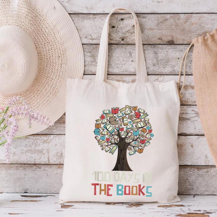 100 Days In The Books Tree Reading Teacher Student 100th Day Canvas Tote Bag 100 Days In The Books Tree Reading Teacher Student 100th Day Canvas Tote Bag