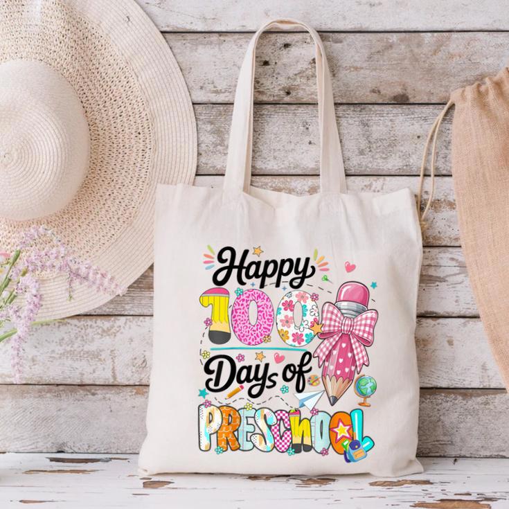 100th Day Of School Teacher Books 100 Days Of Preschool Girl Canvas Tote Bag 100th Day Of School Teacher Books 100 Days Of Preschool Girl Canvas Tote Bag