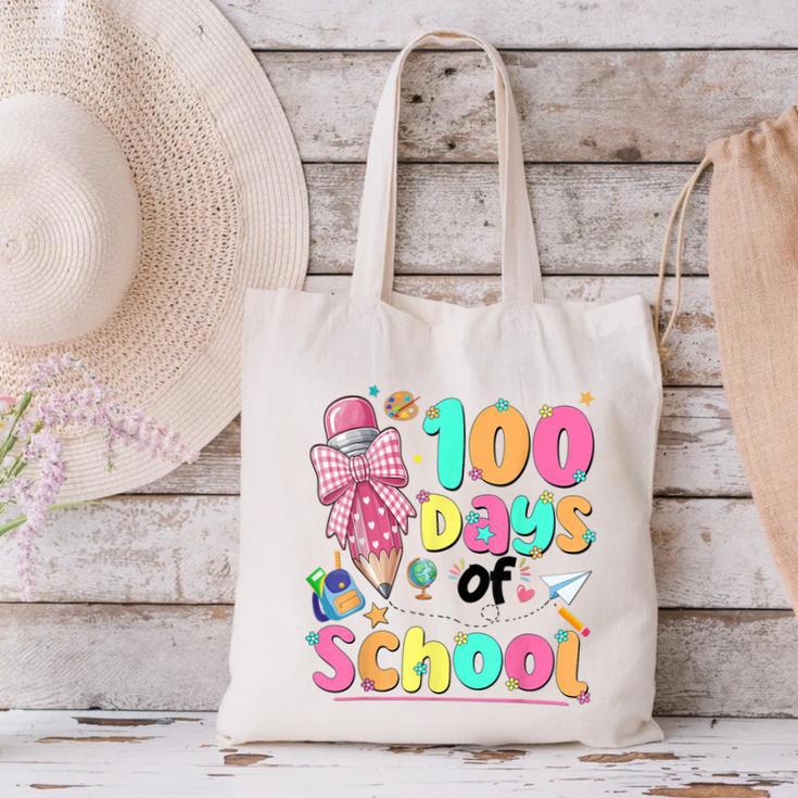 100th Day Of School Teacher Books 100 Days Of School Women Canvas Tote Bag