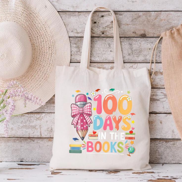100th Day Of School Teacher Floral 100 Days In The Books Canvas Tote Bag 100th Day Of School Teacher Floral 100 Days In The Books Canvas Tote Bag