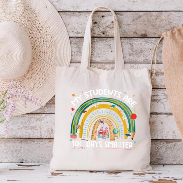 100th Day Of School Teachers Students Women Floral Books Canvas Tote Bag