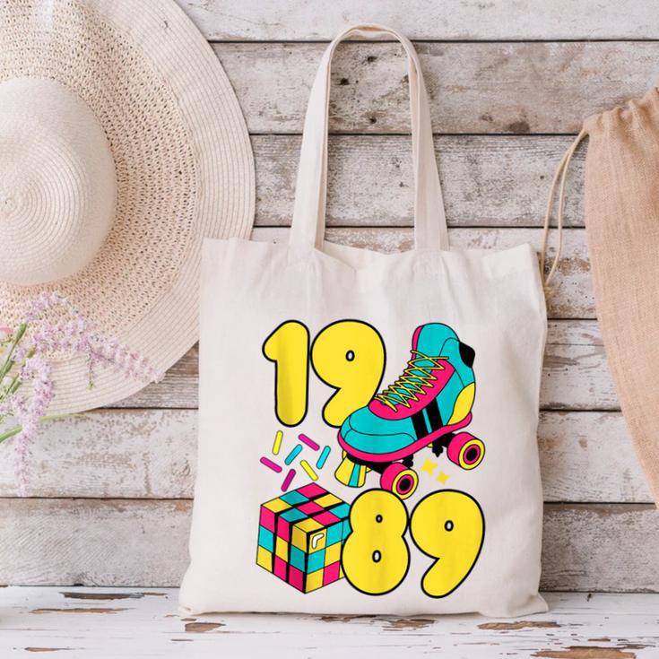 1989 Retro Raised In The 80s Old School Nostalgia Vibes Canvas Tote Bag