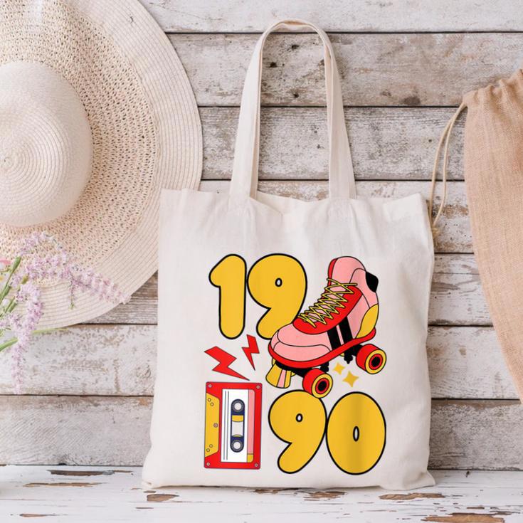 1990 Retro Raised On 90s Music Old School Nostalgia Punk Canvas Tote Bag 1990 Retro Raised On 90s Music Old School Nostalgia Punk Canvas Tote Bag