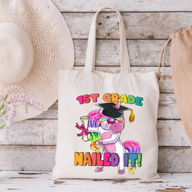 1st Grade Nailed It Flossing Unicorn Graduation Shirt Canvas Tote Bag