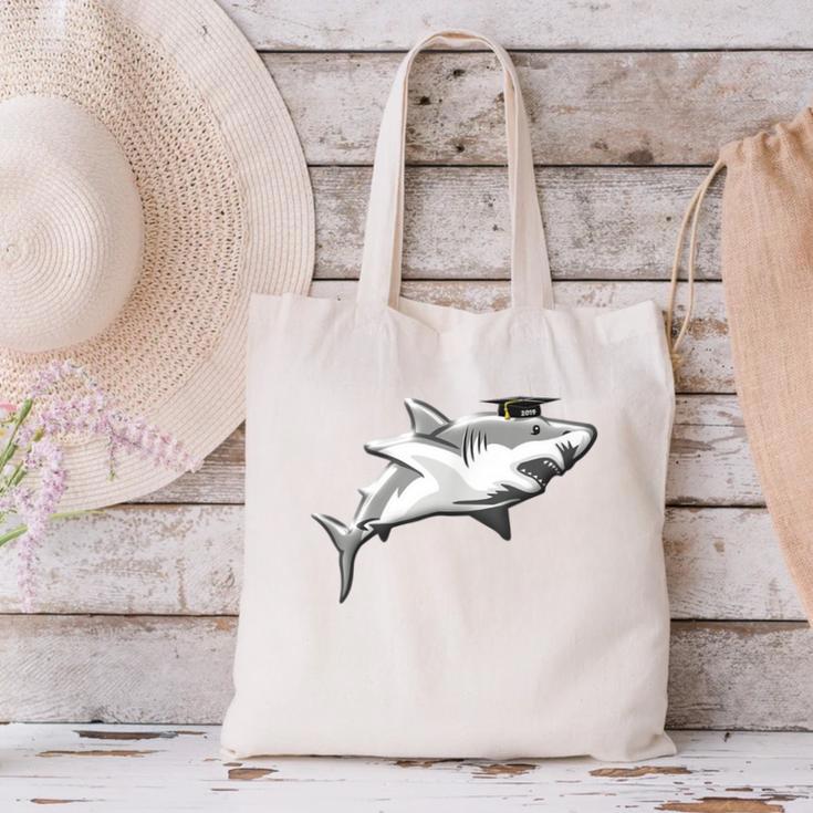 2019 Graduation SharkShirt High School College Grad Canvas Tote Bag