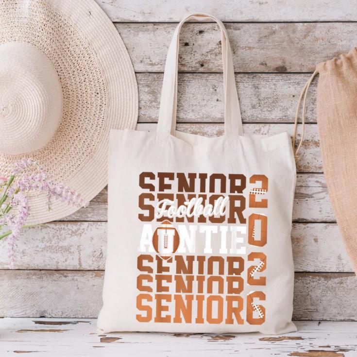 2026 Football Senior Auntie Graduation Matching Family Canvas Tote Bag