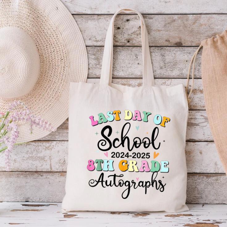 2026 Last Day Of School Autograph 8th Grade Graduation Party Canvas Tote Bag