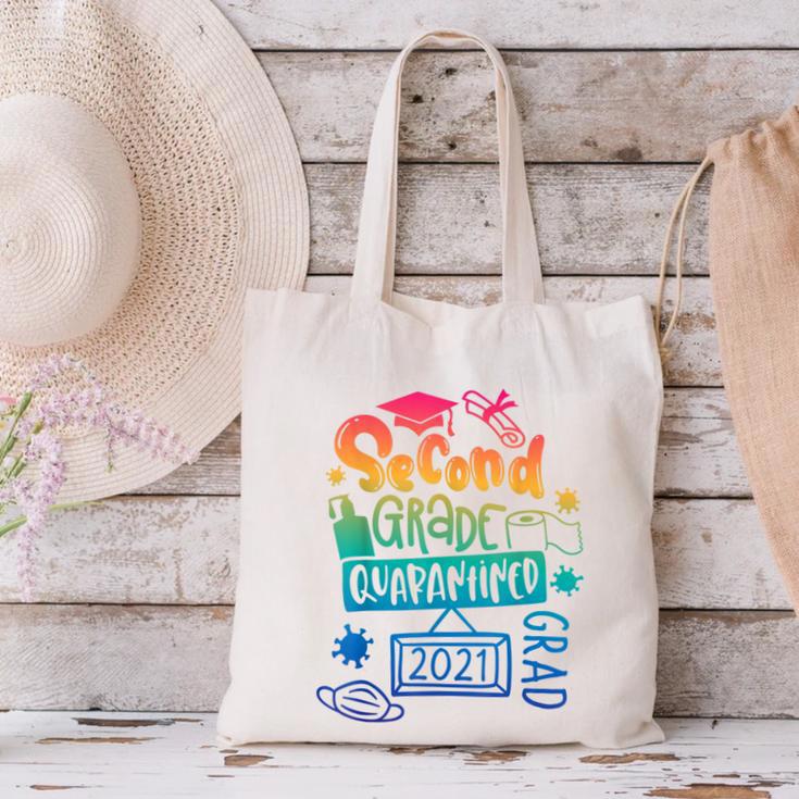 2nd Grade 2021 Graduate Quarantine Second Grade Graduation Canvas Tote Bag