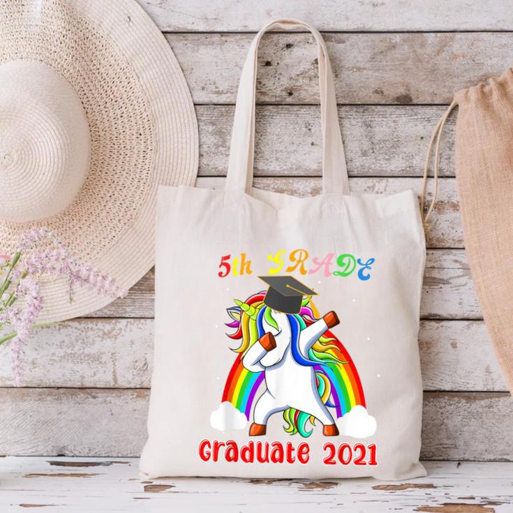 5th Grade Graduate Class 2021 Dabbing Unicorn Graduation Canvas Tote Bag
