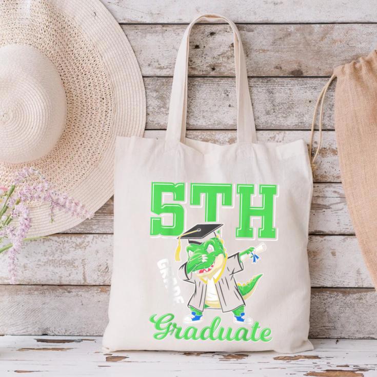 5th Grade Graduate Dinosaur Dab Graduation School Canvas Tote Bag
