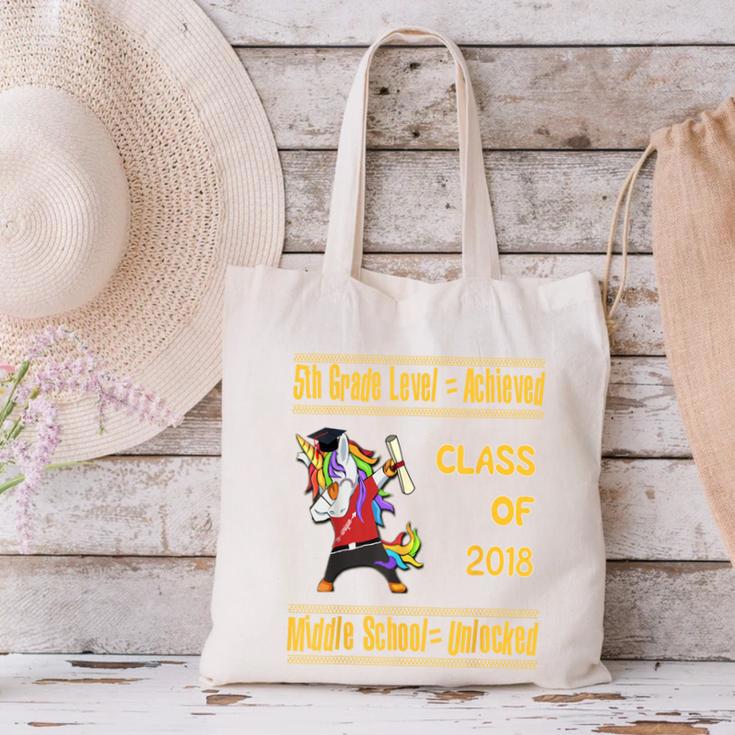 5th Grade Graduation Shirt Dabbing Unicorn Boys Class 2018 Canvas Tote Bag