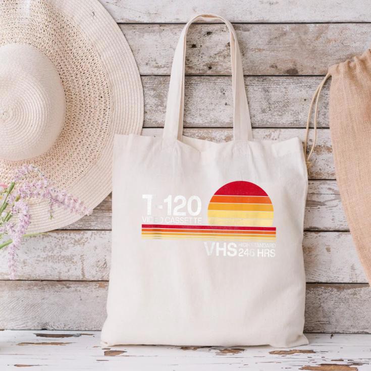 70's 80's 90's Music Nostalgia Video Cassette Tape VHS Retro Canvas Tote Bag