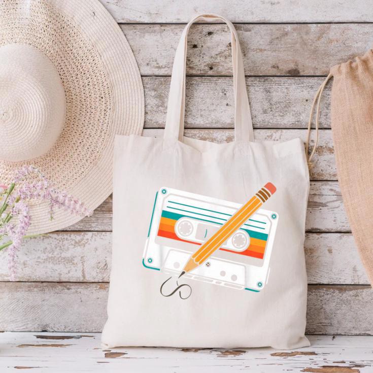 80 S 80s 90s Cassette Tape Nostalgia Retro Band Canvas Tote Bag 80 S 80s 90s Cassette Tape Nostalgia Retro Band Canvas Tote Bag
