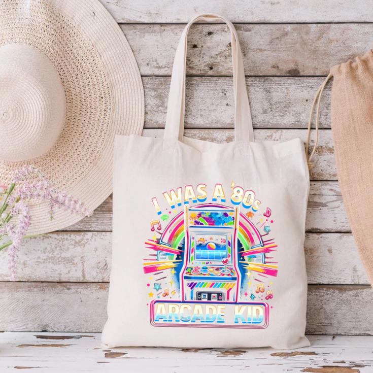 80s Arcade Kid Vintage Gamer Nostalgia Canvas Tote Bag