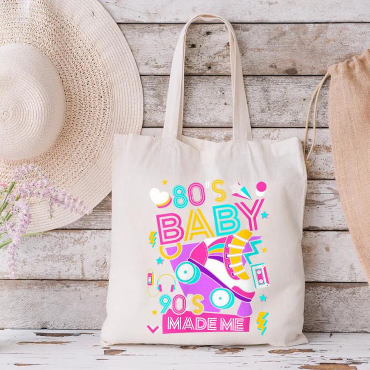 80's Baby 90's Made Me 1980s 1990s Nostalgia Retro Party Canvas Tote Bag 80's Baby 90's Made Me 1980s 1990s Nostalgia Retro Party Canvas Tote Bag
