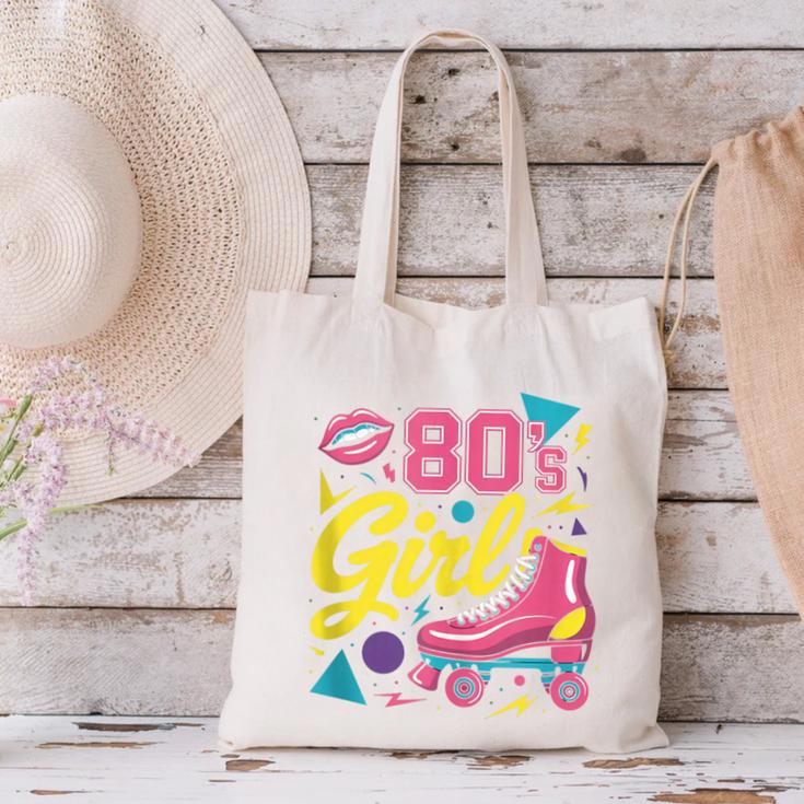 80's Girl Roller Skates Skating Eighties 1980s Nostalgia Canvas Tote Bag