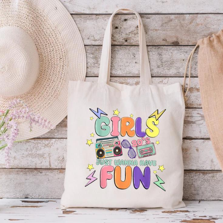 80's Girls Just Wanna Have Fun Nostalgia 1980s Canvas Tote Bag