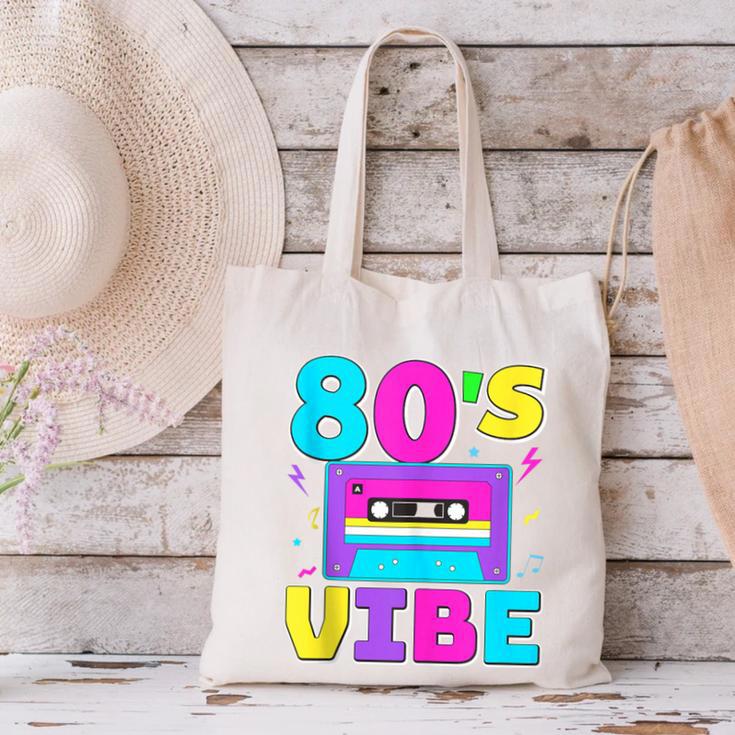 80's Vibe Retro Style Cassette Tape Nostalgia 1980s Party Canvas Tote Bag