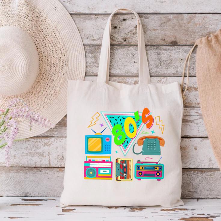 80's Vintage Cassette Tape Nostalgia Mixtape Era 1980s Retro Canvas Tote Bag