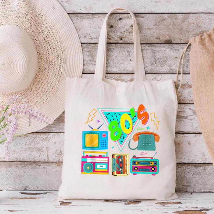80's Vintage Cassette Tape Nostalgia Mixtape Era 1980s Retro Canvas Tote Bag