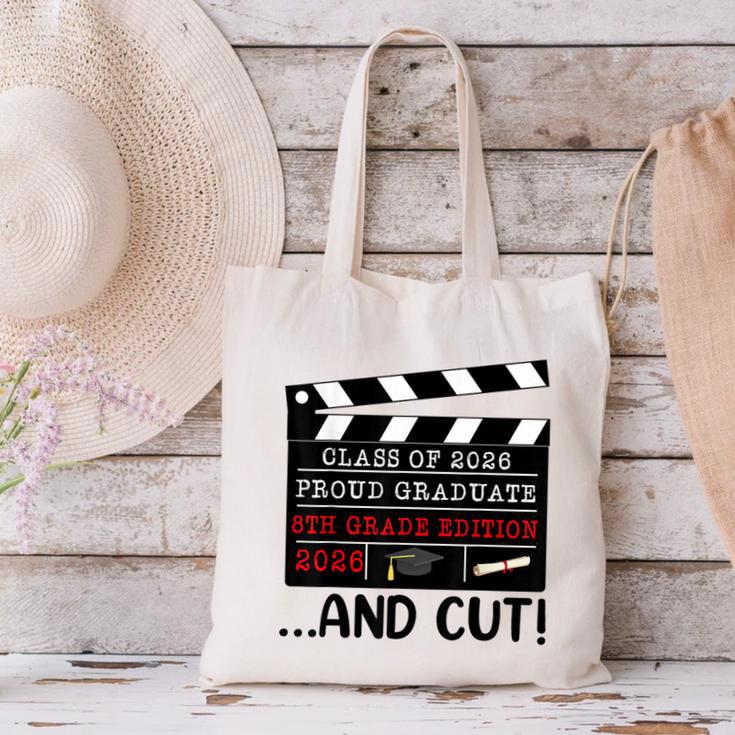 8th Grade Graduation 2026 Graduate Clapperboard Canvas Tote Bag