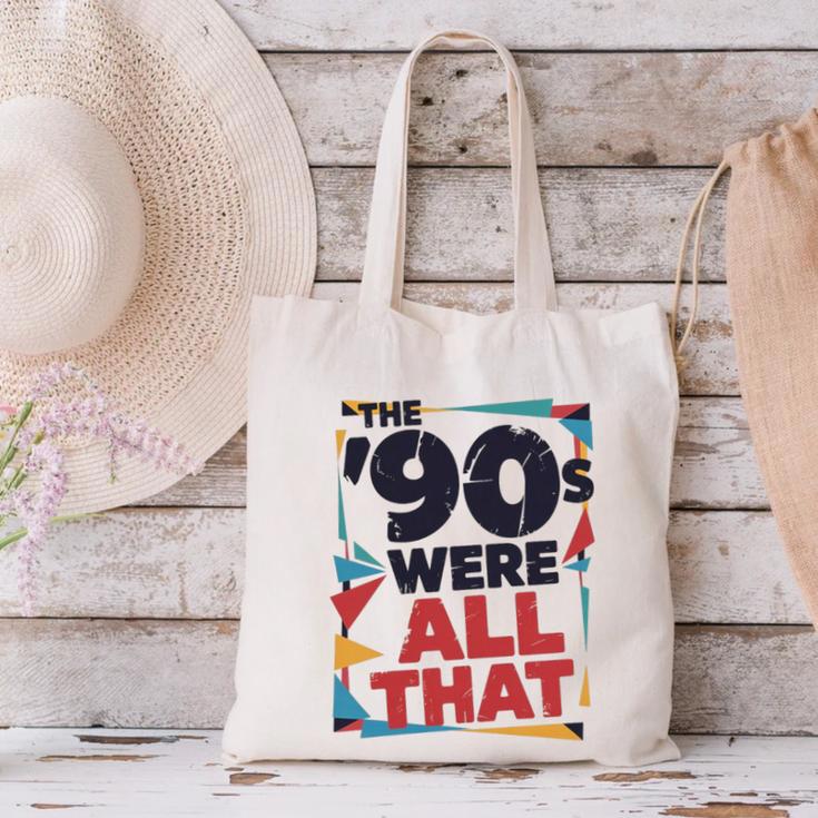 The 90s Were All That – Retro 1990s Nostalgia Tee Premium Tri-Blend Canvas Tote Bag