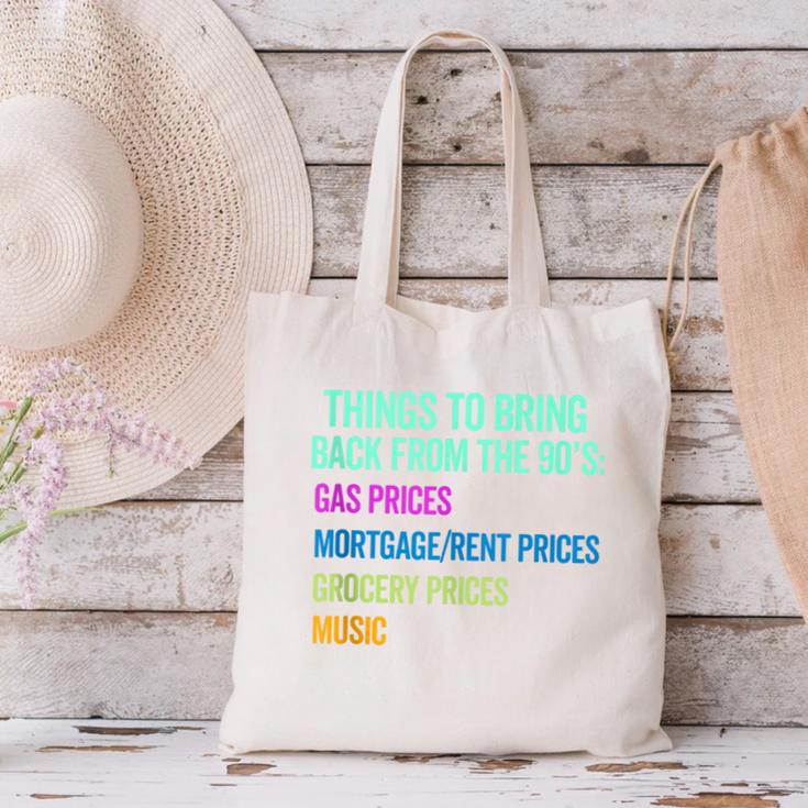 90's Lover Nineties 1990's Born Nostalgia Politics Canvas Tote Bag