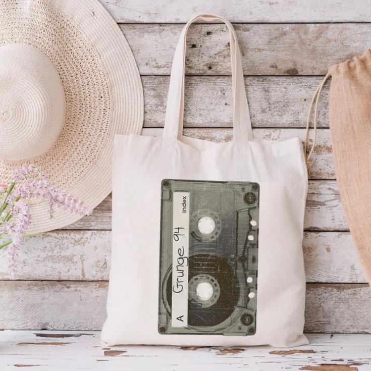 90s MUSIC NOSTALGIA GRAPHIC Canvas Tote Bag 90s MUSIC NOSTALGIA GRAPHIC Canvas Tote Bag