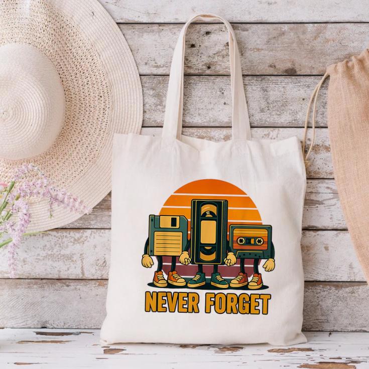 90s Nostalgia Never Forget Retro Canvas Tote Bag 90s Nostalgia Never Forget Retro Canvas Tote Bag