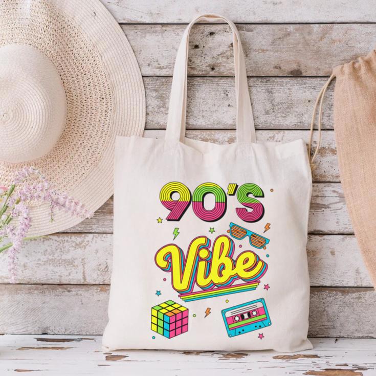 90s Nostalgia Retro Apparel 90'S Vibe Retro Canvas Tote Bag