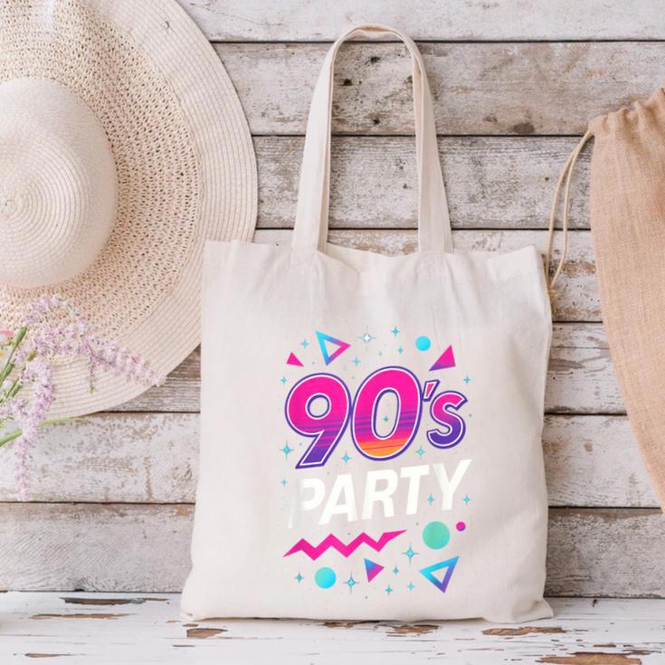 90's Party 90s Nostalgia Retro Rave Dance Music Canvas Tote Bag