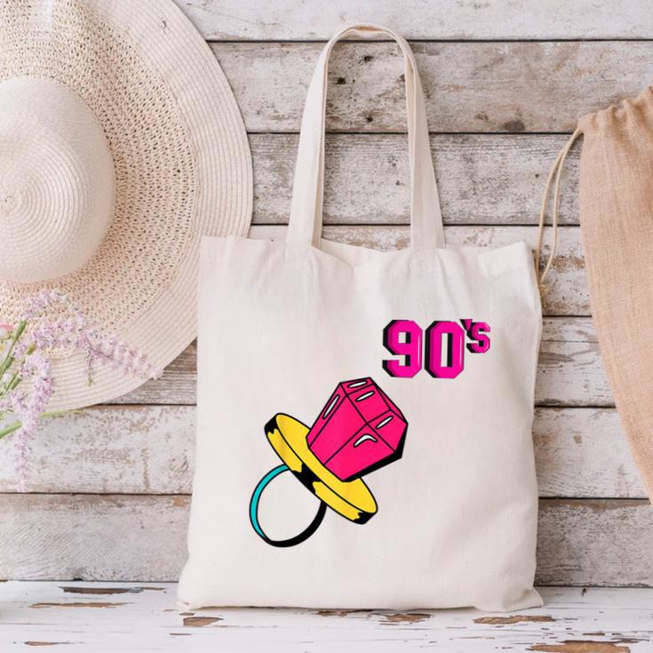 90’s Ring Retro Nostalgia Colorful Throwback Canvas Tote Bag