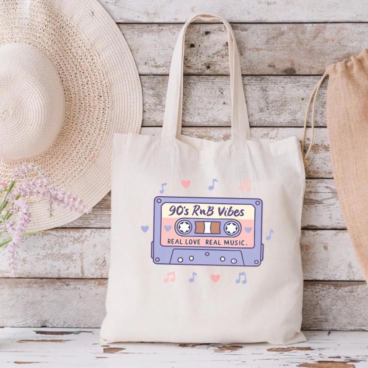 90s RNB Vibes Cassette – Retro Music Nostalgia RNB Cassette Premium Tri-Blend Canvas Tote Bag