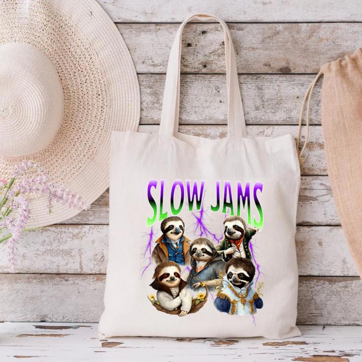 90s Style Bootleg Trendy Sloth Design For Introverts Canvas Tote Bag
