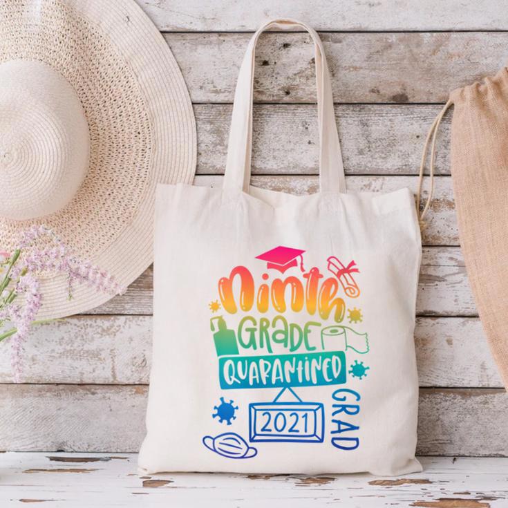 9th Grade Graduate 2021 Graduate Quarantine Ninth Graduation Canvas Tote Bag